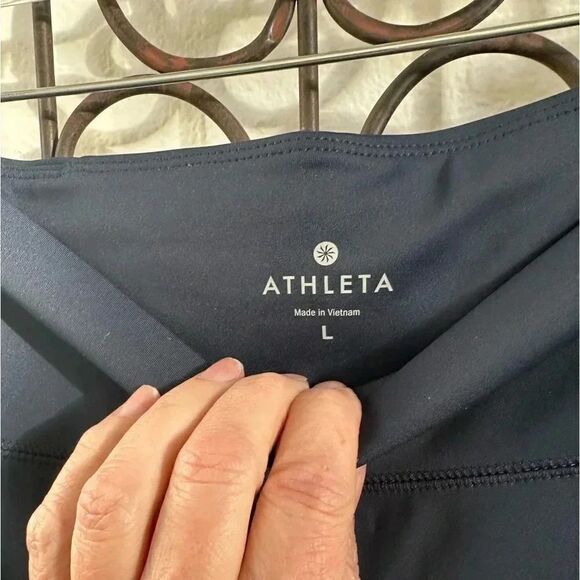 Athleta Electro Ankle Tight Size L. Vibrant Cobalt Blue Mesh Panel. NWT - Picture 4 of 7